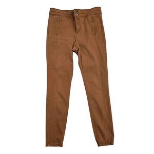 Loft Pants Women's 29 Brown Slash Pockets Skinny Leg Chic Preppy Classic Stretch